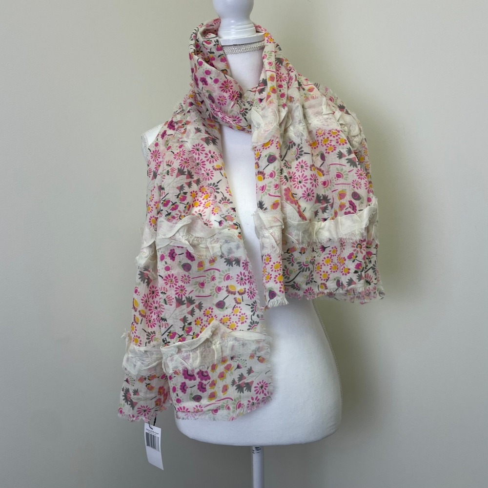 NEW Vera Bradley 27'' x 66'' Wool Blend Oblong Ruffle Scarf Tulip Ditsy Floral